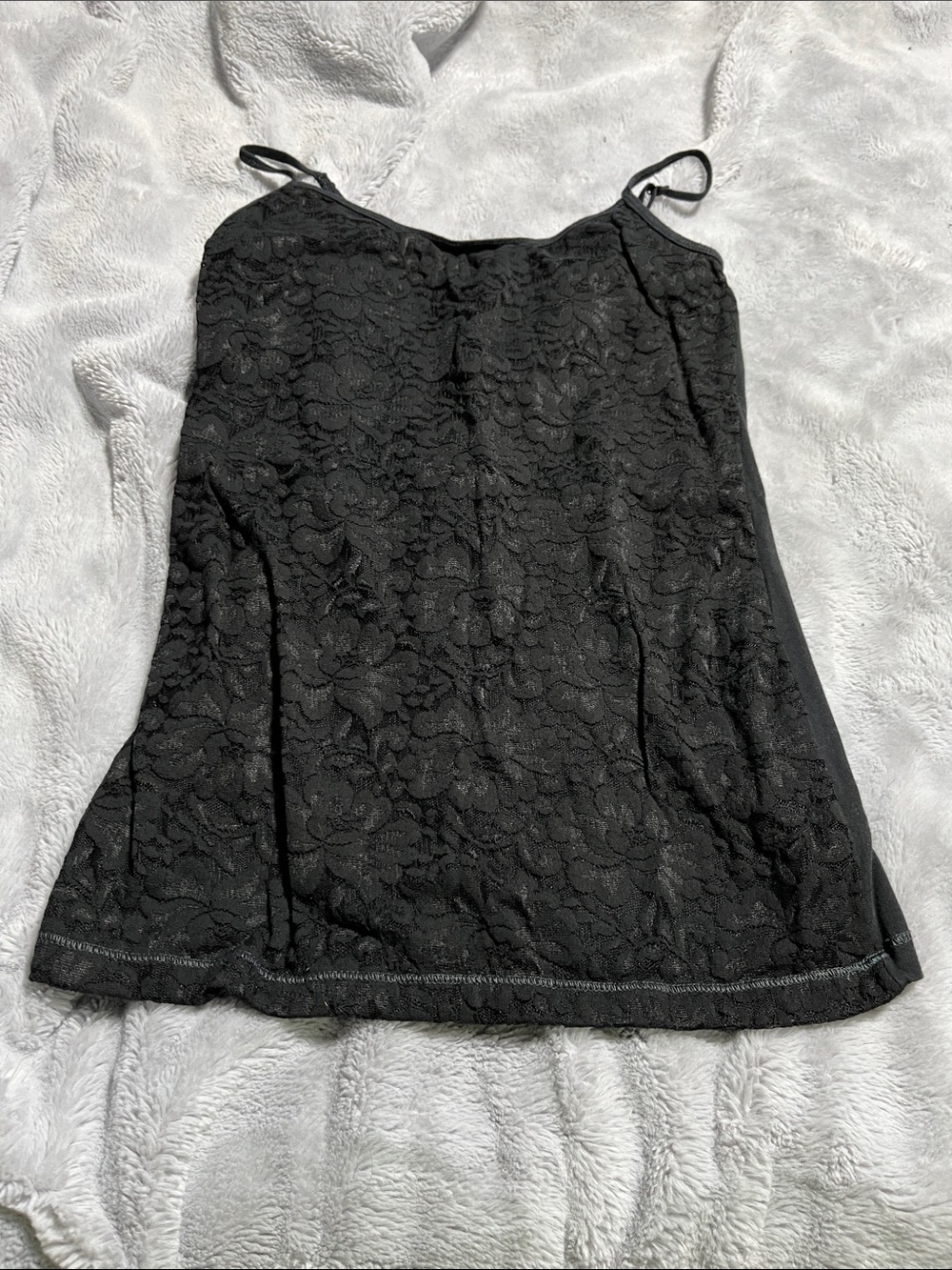 Aeropostale Black Floral Lace Cami with Spaghetti Straps NWOT lined